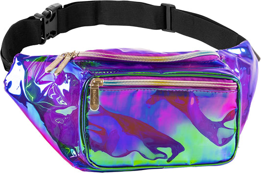 Purple Holographic Clear Fanny Pack