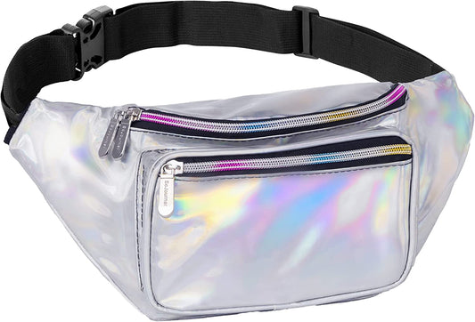 Silver Holographic Fanny Pack Belt Bag 